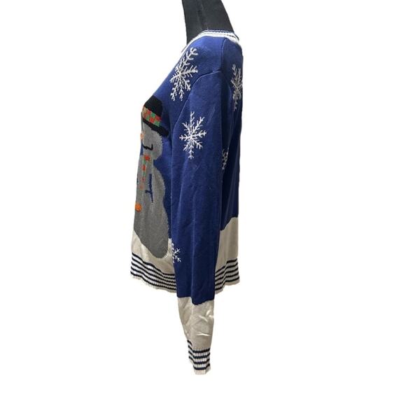 Tipsy Elves Snowman Nose Thief Ugly Christmas Sweater – Fun Holiday - Picture 2 of 10